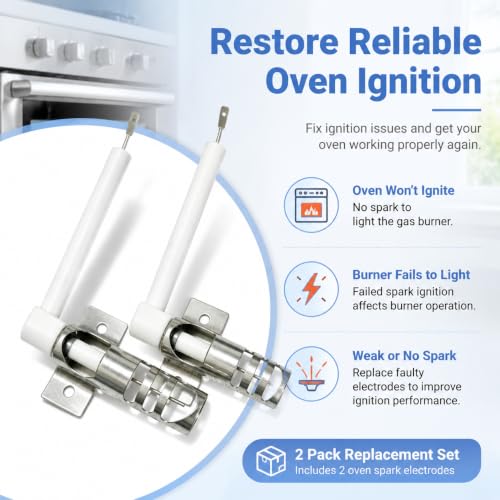 (2-Pack) WP9758079 9758079 Bake Oven Spark Igniter Compatible with Whirlpool, Maytag, Kenmore Gas Oven Ranges - Replaces PS11747217, AP6013984, WP9758079VP - style: standard