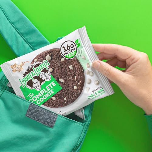 Lenny & Larry's Complete Protein Cookie, [Choc-O-Mint], Chewy Soft Baked, 16g Plant Protein, Vegan, Non-GMO, High Fiber, [4 Ounce] Cookie,(Pack of 24) - size: 4 Ounce (Pack of 24)