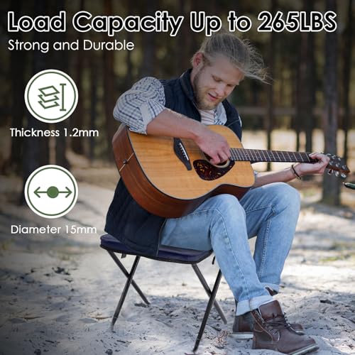 MOONCY Portable Stool, 13 Inch Small Folding Stool for Adults, Ultralight Blue Camping Stools for Hiking and Fishing, Hold Up to 265 LBS - color: Blue