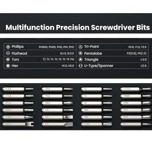 Card Holder 25-IN-1 Precision Small Screwdriver Set, Professional Mini Bit Tool Set for Glasses, Watch, Ring Doorbell, Electronic，Computer，high-strength steel Screw Driver，Magnetic，Gift for Mens