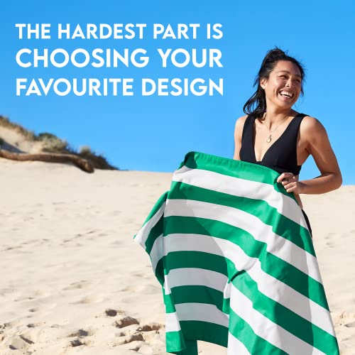 Dock & Bay Beach Towel - Quick Dry, Sand Free - Compact, Lightweight - 100% Recycled - Includes Bag - Cabana - Cancun Green - Large (160x90cm, 63x35) - color: Cabana - Cancun Green, size: Large (160x90cm, 63x35")