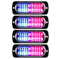 4PCS Strobe Lights for Truck 12-24V Emergency Hazard Flashing LED Light Bar | 20LED Super Bright, Slim Surface Mount, Caution Hazard Warning Light for Car Truck Vehicle SUV ATV, IP68 Waterproof, Red Blue - color: Red&Blue
