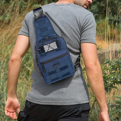 GMAK Tactical Sling Bag for Men, Tactical Camo Shoulder Bag Military Bags - color: Navy Blue