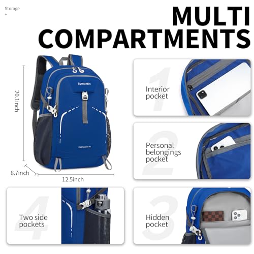 Lightweight Foldable 35L Everyday Backpack, Packable Daypack (Blue) - color: 35l-blue