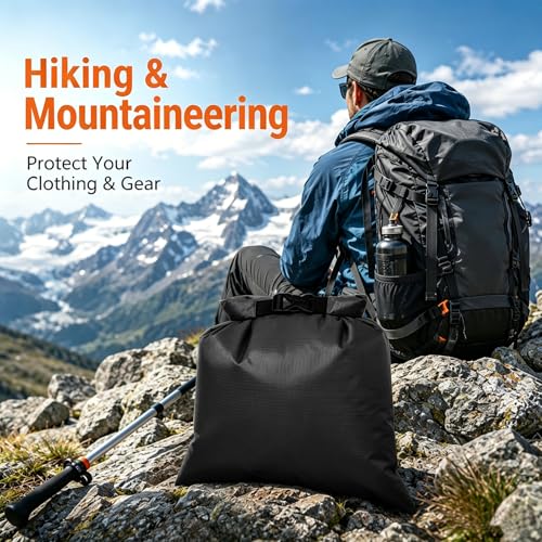 TRENDBOX Roll Top Waterproof Dry bag Kit Storage Compression Bag Sack Poch Packing Organizers Water Resistant Camping Travel - color: Black