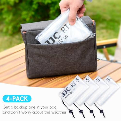 JJC Camera Rain Cover Sleeve for DSLR w/Lens up to 18", Waterproof, 4-Pack | Completely See-Through, Protects from Rain/Dust/Mud, PE Material, for Canon Nikon Fujifilm Sony Olympus Pentax Sigma DSLR - color: 4-Pack
