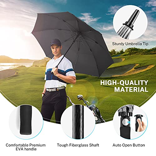 Gonex 62/68/72/80 Inch Golf Umbrella, Auto Open, Windproof, UV Protection - color: Silver/Black, size: 80 inch