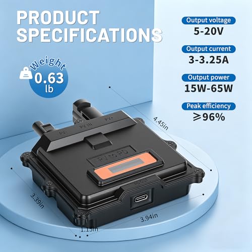 65W Solar Converter PD 3.0 USB-C for Outdoor
