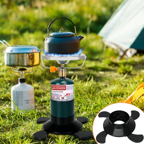2 Pack Propane Tank Holder, Portable Propane Tank Stand Cylinder Base for 1lb/MAPP Gas Cylinders,Foldable Small Fuel Gas Bottle Stabilizer,Accessory for Camping Stoves Heaters Burners Torches Lanterns