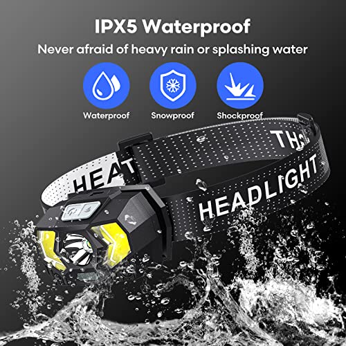 LED Headlamp 2 Pack,1500 Lumen Bright Head Lamp with 7 Modes,Lightweight and Adjustable Headlight for Head,IPX5 Waterproof Head Light for Adults Camping Outdoor, 6AAA Batteries Included - color: AAA-2 PACK