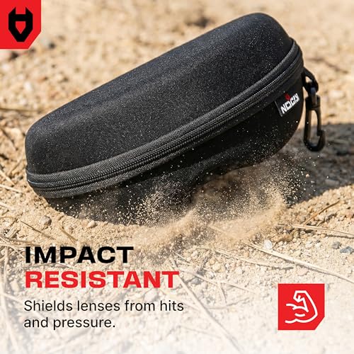 NoCry Glasses Case Hard Shell with Velvet Lining, Reinforced Zipper & Belt Clip — Protective Sunglasses or Eyeglass Case for Sunglass or Safety Glasses, Perfect Storage for Travel — For Men and Women - size: For Glasses, style: Original