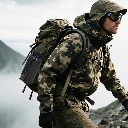 Water Bottle Pouch Molle,Water Bottle Holder with Quick Release Buckle for 32oz Water Bottle,Water Bottle Carrier for Backpack Belt Vest - color: BLK