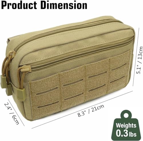 Tactical Molle Pouch, Multi-Purpose EDC Admin Pouch Utility Gadget Gear Backpack Military Waist Bag for Outdoor, Hunting, Traveling, Hiking - color: Tan