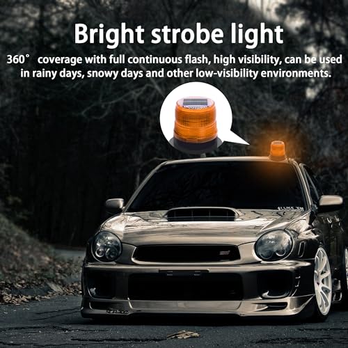 Solar Strobe Warning Light,Traffic Light Solar Powered Magnetic Lamp Waterproof Strong Magnetic Base, LED Flash Lights for Construction,Traffic,Factory,Safety Sign (Yellow) - color: Yellow