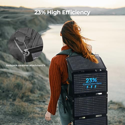 BougeRV 50 Watt Solar Panel, Foldable Portable Charger, Camping, Outdoor | 50W Solar Panel, Fiberglass, 1.76 lb, USB-C & USB-A Outputs, Compatible with BougeRV 266Wh/240Wh Power Stations, Outdoor - size: 50W
