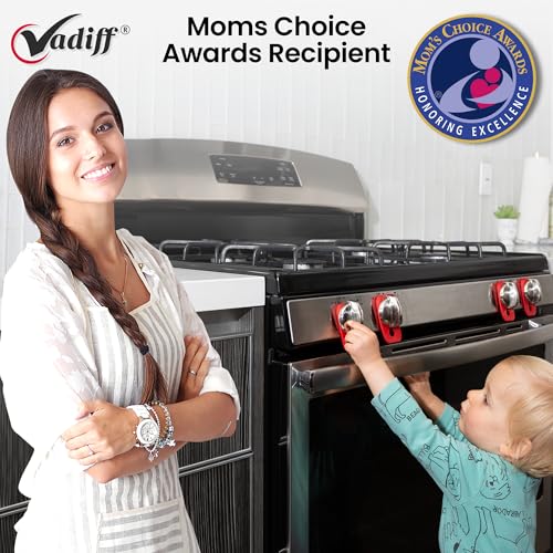 Mom's Choice Award Stove Knob Locks | 5-Pack Silicone Child Safety Lock Set | Safe, Sturdy & Heat-Resistant | Fits Small, Medium, Large Push Turn Knobs to Prevent Accidental Use - Gray - color: Gray