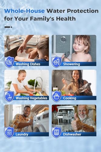 iSpring SGS-Tested Lead Removal Whole House Water Filter System w/ 3/4'' Push-Fit Stainless Steel Hoses, Reduces Arsenic, Cadmium, Mercury, Chlorine & up to 99% Lead, Model: WGB32B-CPB+AHPF12MNPT16X2 - style: Lead Removal