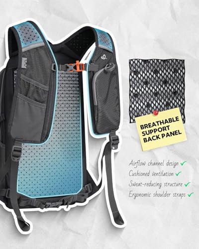 WATERFLY Small Lightweight Hiking Backpack: 20L Outdoor Daypack with Phone Pocket, Hydration Compatible, Breathable Backpanel, Multi-Compartment for Camping Trekking Travel Women Men - color: Grey