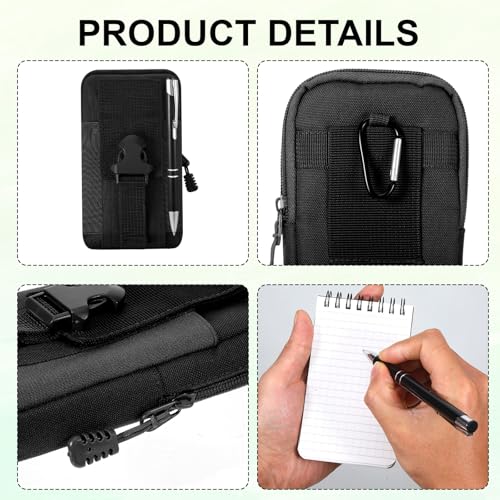 7 Piece 3 X 5 Inch Waterproof Notebook All Weather, Waterproof Notepad and Pen Write in The Rain Notebook Pocket Stone Paper Notepads Waist Pack Small Notepad for Camping Journal(Black) - color: Black