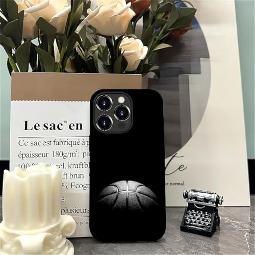 SmaMZ for iPhone 16 Pro Max Case, T2 Basketball Shockproof Rugged Cover Dual Layer Soft TPU Hard PC Bumper Case Design for iPhone 16 Pro Max - color: Basketball