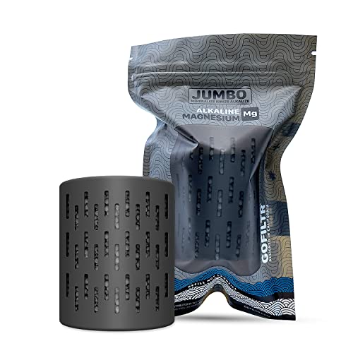 GOFILTR Jumbo Magnesium Alkaline Water Infuser - 9.5 pH + Electrolytes for Any Large Water Bottles/Pitchers, 300 Gallon / 3 Months, Ionized Mineral Alkaline Water Infuser (1 Pack) - color: Jumbo Magnesium