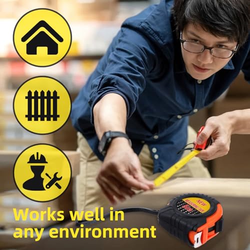 12 Pieces Tape Measure 16 ft Retractable Measuring Tape Measure Small Measure Tape with Fractions Marked Easy Read Measuring Tape Bulk Set for Engineer Contractors