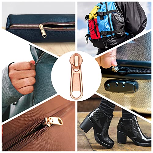 DOITEM 24Pcs Zipper Repair Kit Zippers Replacement 5# Zipper Pull Rescue Kit for Clothing Jackets Purses Luggage Backpacks (4 Colors) - color: #5 Zipper Sliders 24pcs