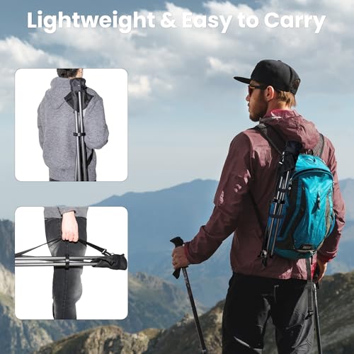 OUTSKIRT Camping Folding Tripod Stools Portable 2 Pack Extra Tall for Adults High Lightweight for Fishing Hiking Backpacking - color: Black and Grey
