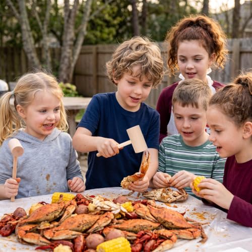 6 Pcs Wooden Hammers, Wooden Seafood Mallets, Wood Crab Lobster Shellfish Hammers for Seafood, Nuts, Kids Toys (6 Pcs) - color: 6 Pcs