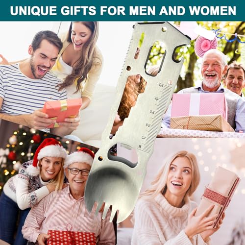 Fun Mens Gifts EDC Multitool - Unique Men Birthday Spork Gift, Novelty Christmas Stocking Stuffer White Elephant Anniversary Father Valentines Present Idea Small Gadget, Cool Secret Santa Gift for Him - style: Spork