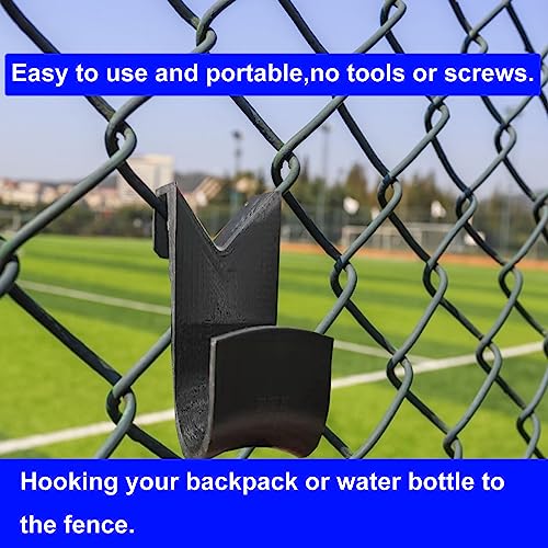 PIAOLGYI Fence Hook for Pickleball Baseball Tennis, Buddy, Hanger Storage for Water Bottles, Backpacks, Sports Bags - color: Black