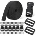 1-Inch Buckle and Strap Kit, 6-Yard Polyester Webbing, 6 Buckles | 6 yards of 1-inch polyester webbing with 6 quick-release buckles and 12 triglides for backpacks, collars and DIY gear straps.