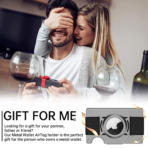 for Ridge Wallet AirTag Holder - AirTag Caes for Minimalist Metal Wallet Money Clip, Ridge Wallet Attachment Compatible with Airtag, Anti-Lost Tracker Protector Cover with Cash Strap