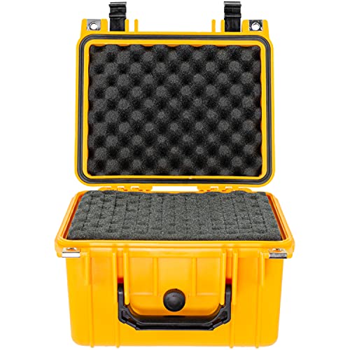 Eylar Small 10.62" Deep Gear, Equipment, Hard Camera Case Waterproof with Foam TSA Standards (Yellow) - color: Yellow
