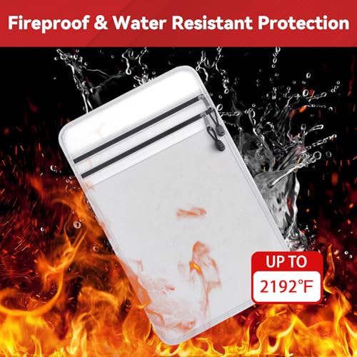 Kanhiro Upgraded Fireproof Document Bag,2 Pockets Large Capacity(15" x 11") - size: 15'' x 11''