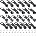 DOITEM 25Pcs Black Zipper Repair Kit Zippers Replacement 3# Zipper Pull Rescue Kit for Clothing Jackets Purses Luggage Backpacks - color: 3# Black Slider