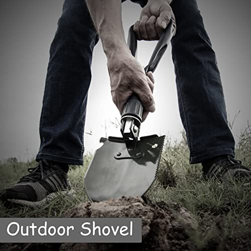 Camping Shovel Folding Spade Multifunction Backpacking Shovel Steel for Outdoor Camping Garden (CL501-46cm)