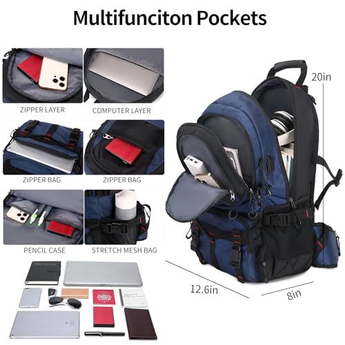 Nerlion 40L Hiking Backpack Travel Backpack for Men Women Camping Waterproof Outdoor Hiking Daypack Lightweight Backpack (Blue) - color: A4- Blue