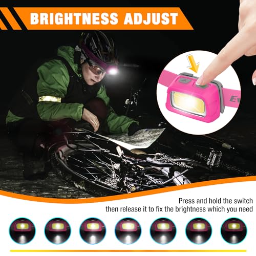 EverBrite 350LM Rechargeable Headlamp with Red White Green Light - color: Rose Pink