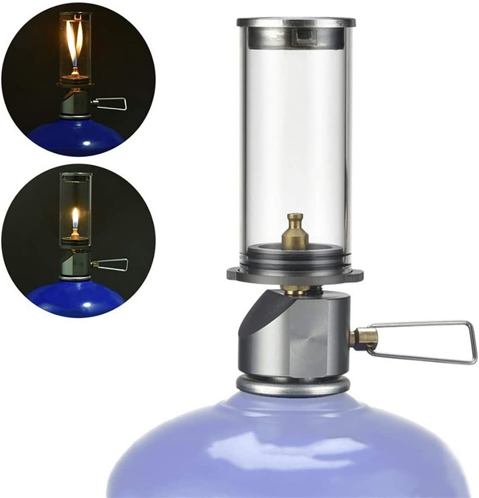 BRS Outdoor Gas Lantern Dreamlike Candle Lamp Portable Tent Lantern Glass Mantle Lantern (BRS-55 1pc)