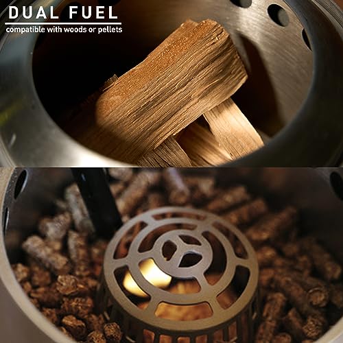 Solo Stove Mesa, 5.1 Inch Tabletop Fire Pit with Stand - Smokeless, Stainless Steel Fire Pit for Camping, Outdoor & Patio- Wood Burning or Pellet Fueled Portable Bonfire, 1.4lbs, Ash - color: Ash, size: Mesa