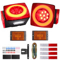 Justech Submersible Square LED Trailer Light Kit, 12V Red White | IP68 Waterproof, DOT Compliant, Stop, Turn, Tail, Brake and Running Light for Boat Trailers, Trucks, RVs and Campers