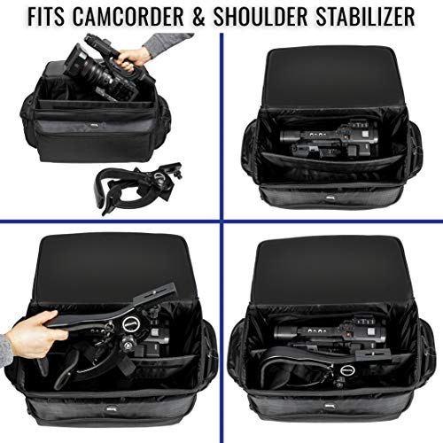 Ultimax’s Extra Large, Water-Resistant Gadget Bag Compatible With Camcorders and Accessories for Panasonic AG-AC160, AC30, AC90A, AC130A, AF100, HVX200, UX90, UX, 180HC-X1000, HC-X1, And More - size: Extra Large