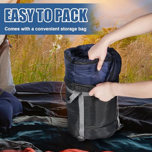 REDCAMP Cotton Flannel Sleeping Bag for Camping Backpacking, Adults Cold Weather Envelope Sleeping Bags with 2/3/4/6lbs Filling - color: Midnight Blue with 2lbs Filling