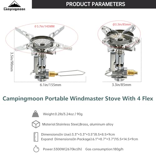 CAMPINGMOON Stove Compact Foldable
