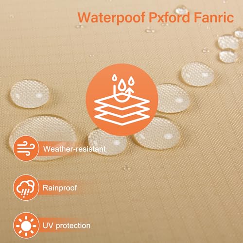 storagebag Outdoor Cushion Storage Bags Waterproof Outdoor Cushions Storage Bag Extra 48" L x 16" W x 22" H Large Patio furniture Cushion Storage Bag with Handle and Zipper - color: beige