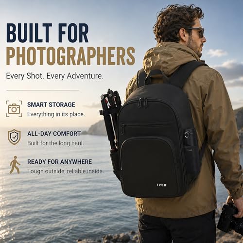 Camera Backpack for Photographers, Professional DSLR Camera Bag - color: Black, size: Standard