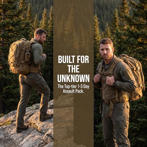 Miramrax Tactical Backpack Military Army Daypack - Assault Pack for Men Molle Backpacks Bug Out Bag 3 Day Pack for Hiking Camping Travel Hunting Rucksack Trekking Coyote - color: Coyote