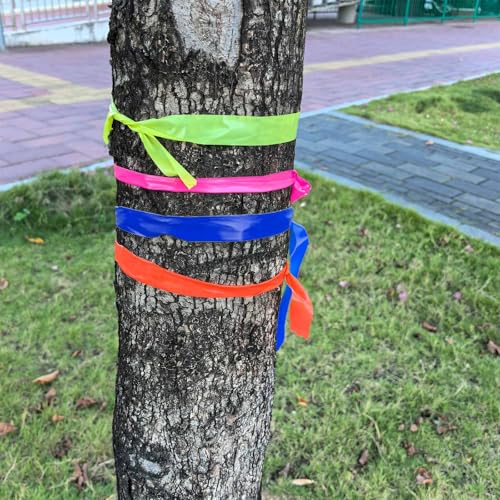 2 Pack Pink Flagging Tape, Non-Adhesive, 1"*294ft | Plastic Ribbon Neon Marking Roll, Marking Tape for Tree Marking, Hunting, Boundaries and Hazardous Areas,Trail Marking - color: Pink-2pcs