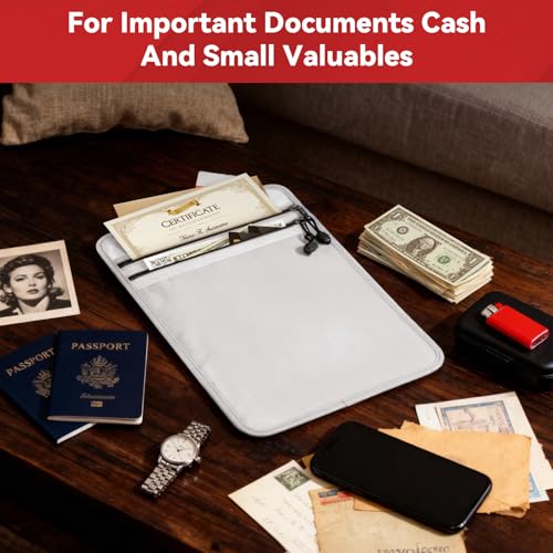Kanhiro Upgraded Fireproof Document Bag,2 Pockets Large Capacity(15" x 11") - size: 15'' x 11''